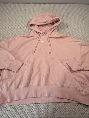 Nike Peach Oversized Hooded Fleece Pullover